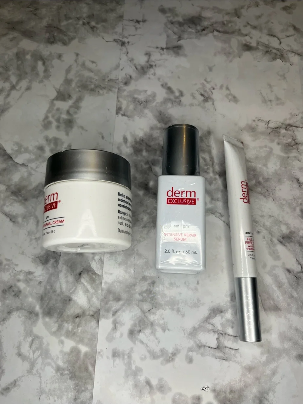 Derm Exclusive Bundle Intensive Repair serum & discontinued rare wrinkle filler